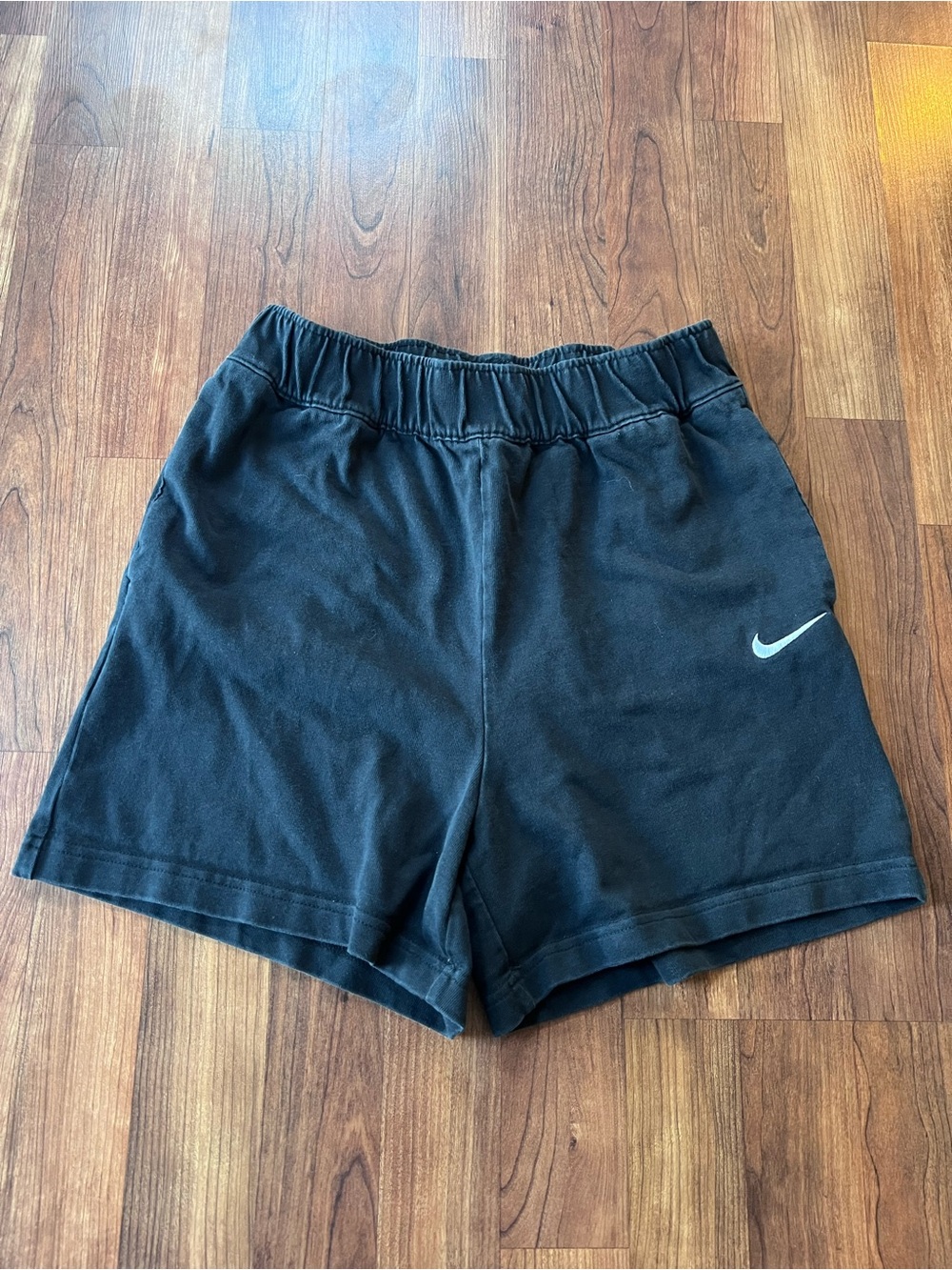 Nike Essential Jersey Shorts Black High Rise Loose Fit Small